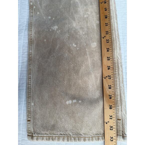DALA Jeans Women 's 30 Tan Beige Starch Jean Carpenter Hammer Loop - Picture 9 of 9